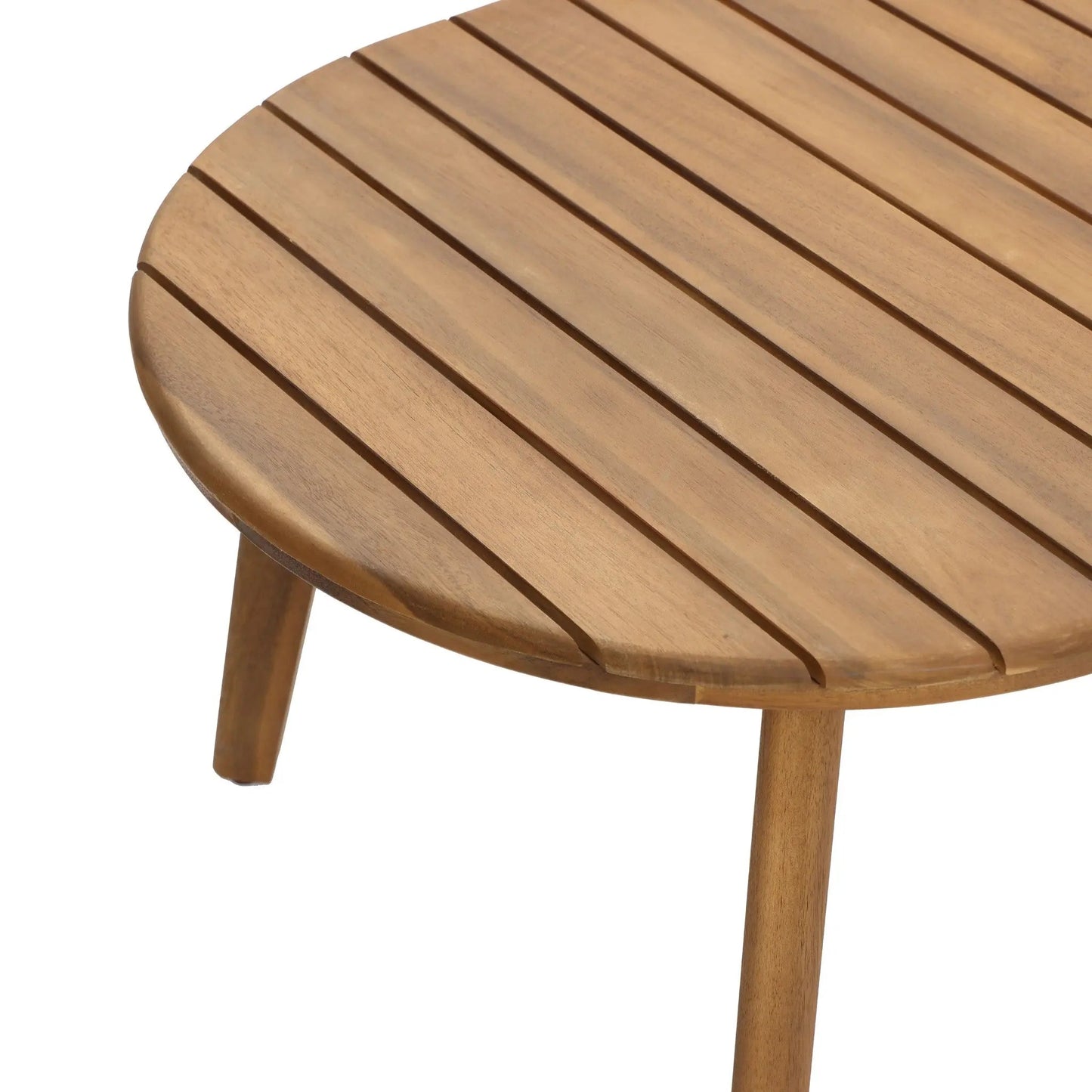 RetailsSup 4-Piece Outdoor Conversation Set – Acacia Wood Frame with Slatted Coffee Table, Loveseat & 2 Armchairs