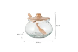 Round Storage Jar - Natural & Clear