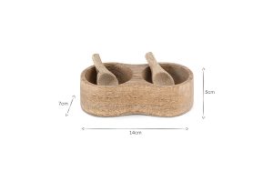 Mango Wood Salt & Pepper Server - Natural