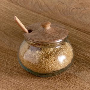 Round Storage Jar - Natural & Clear