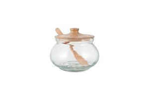 Round Storage Jar - Natural & Clear