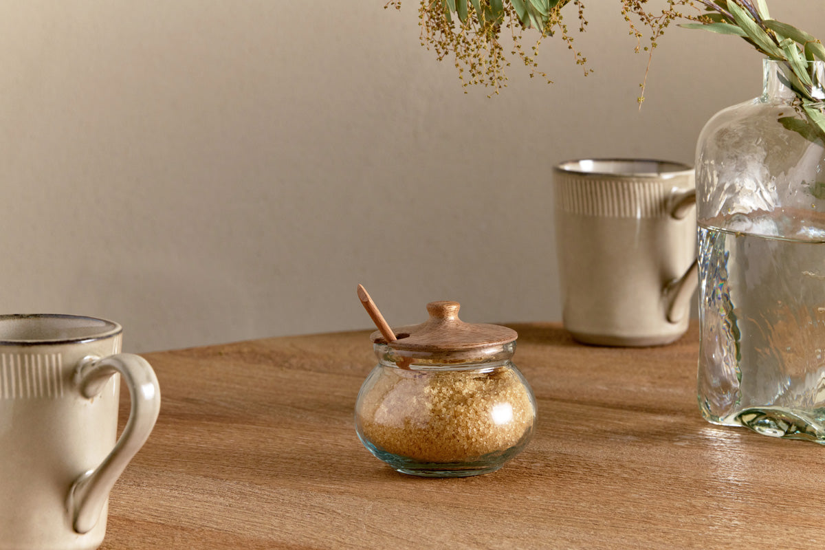 Round Storage Jar - Natural & Clear