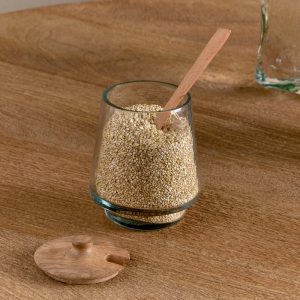 Tall Storage Jar - Natural & Clear