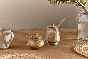 Tall Storage Jar - Natural & Clear