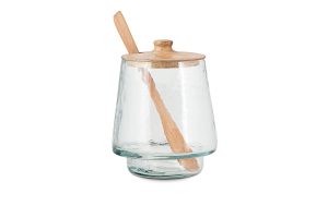 Tall Storage Jar - Natural & Clear