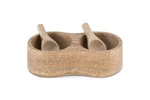 Mango Wood Salt & Pepper Server - Natural