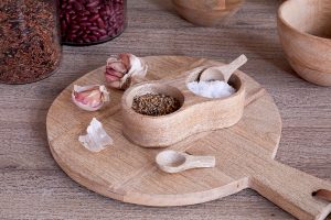 Mango Wood Salt & Pepper Server - Natural