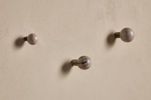 Marble & Iron Round Hook - Grey