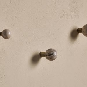 Marble & Iron Round Hook - Grey