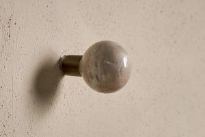 Marble & Iron Round Hook - Grey