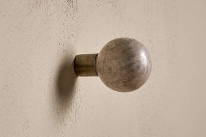 Marble & Iron Round Hook - Grey