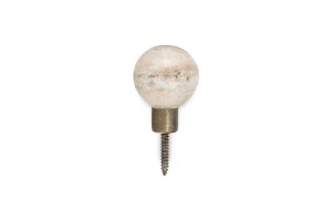 Marble & Iron Round Hook - Grey