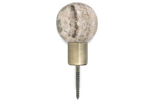 Marble & Iron Round Hook - Grey