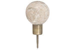 Marble & Iron Round Hook - Grey